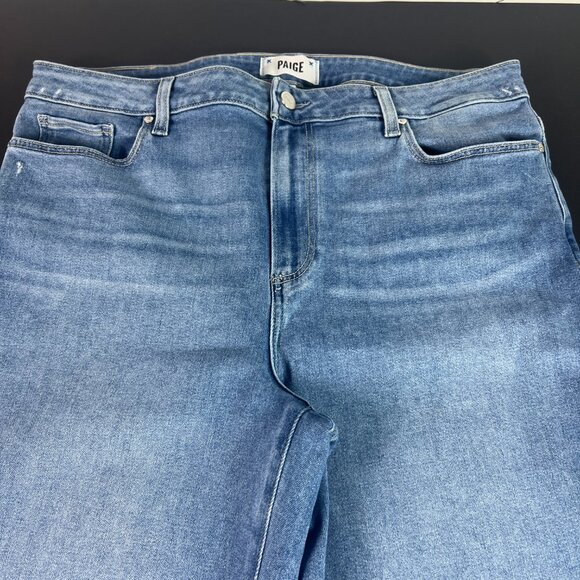 Paige Jeans Womens 34x25* Cindy Cropped Straight Blue Faded Raw Hem Denim Tag 33 - Picture 2 of 16